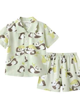 babylove夏款纱布家居服套装