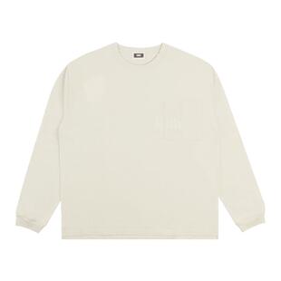 Kith Quinn Tee 植绒logo口袋长袖美式街头T恤春秋情侣款打底衫男