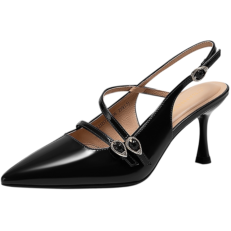 【静音|晚宴系列】千百度巴黎女人时装凉鞋女2025夏季细超高跟鞋