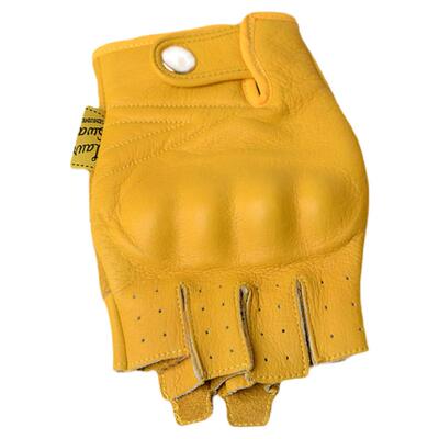 牛皮复古机车防摔耐磨半指手套夏