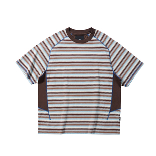 BOHRHOO25SS「运动美学」亮色明线撞色设计百搭短袖条纹T恤男女夏