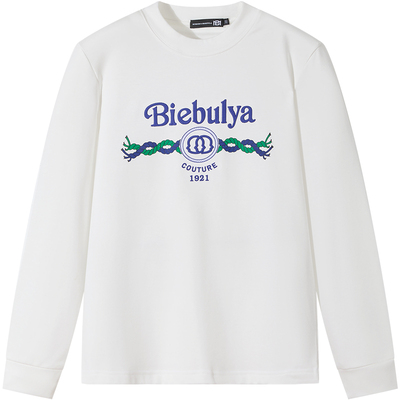 BM男士卫衣2025新款字母刺绣秋季内搭男高级感莫代尔打底衫长袖潮