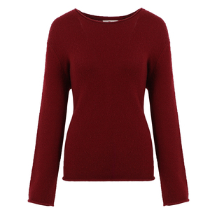 东黎山羊绒 素雅衫 女士秋冬圆领宽松长袖打底衫保暖针织套衫5366