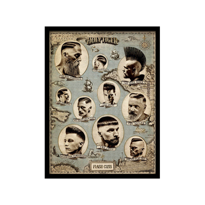 男士发型理发店是装饰画复古怀旧