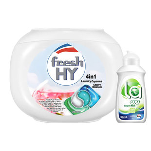 菁华清可新4合1留香洗衣凝珠樱花28粒除菌除螨柔顺护色洁净留香