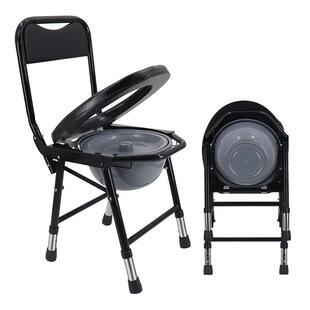 坐着上厕所的凳子加固老人坐便椅家用大便椅子病人移动马桶折叠孕