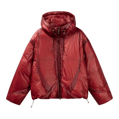 冬季户外85绒加厚连帽短款羽绒服