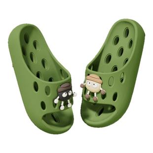 可爱儿童洗澡浴室拖鞋女童夏季防滑镂空漏水室内家用亲子凉拖鞋男