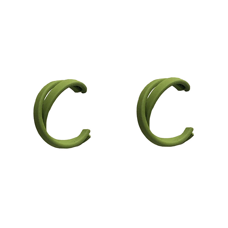 小巧耳钉简约小巧绿色c形耳钉