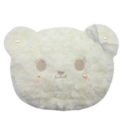 毛绒熊头可爱风珍珠链斜挎包