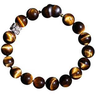 【腕间的勇气勋章】天然闪电黄虎眼石手串虎晴石爱心猫眼流光手链