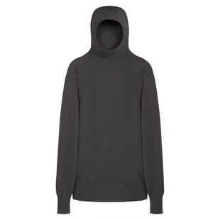 【抗起球】UPON PRO 雾隐灰棕包裹式连帽针织卫衣收腰设计上衣