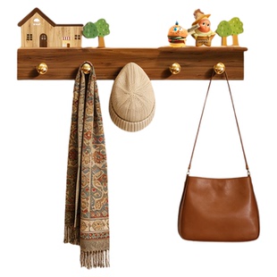 玄关挂钩转角壁挂衣架盲盒手办展示架入户门旁放衣架免打孔收纳架