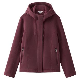 AIGLE艾高女士外套Polartec全拉链抓绒衣户外休闲保暖连帽上衣