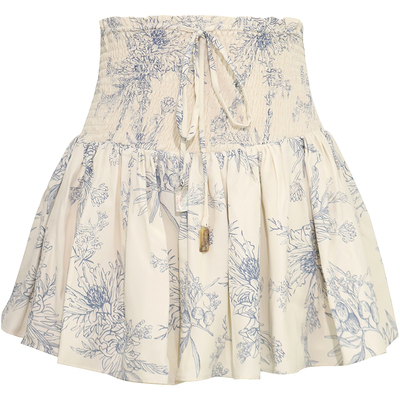 VisualMood静谧蓝褶皱半身裙女