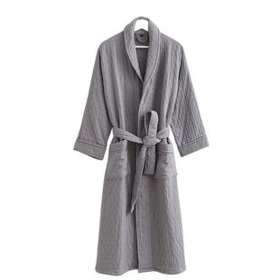 酒店浴袍女士纯棉六层纱布浴衣男款睡袍秋冬加厚棉线毛巾料家居服