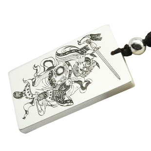定制刻字999纯银天师钟馗吊坠男女平安无事牌项链道家把挂件礼品