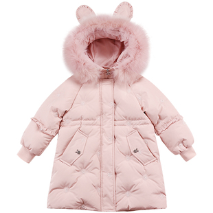 儿童羽绒服女中长款2025新款女童冬装中大童洋气加厚保暖童装外套