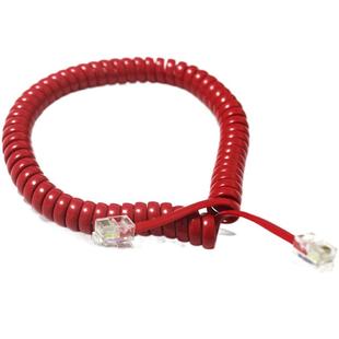 加长电话机听筒线4P4C弹簧线话机话筒连接线螺旋线曲线手柄线黑色