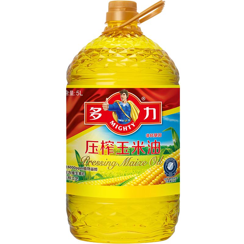 多力压榨玉米食用油5L/桶非转基因含植物甾醇香醇不油腻玉米油