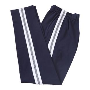 中小学生校服裤子长裤藏蓝色拼白色宽杠压反光条加绒加厚休闲裤