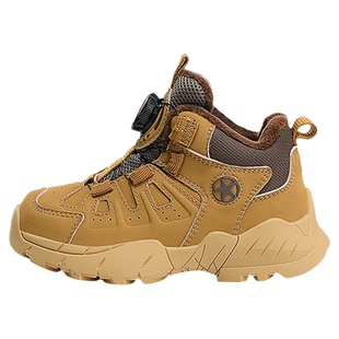 jeep户外女童马丁靴冬季加绒二棉儿童高帮运动鞋保暖登山男童鞋子