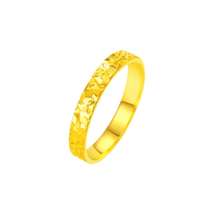 vana碎冰冰黄金戒指999足金女款闭口素圈纯金生日礼物送女友老婆