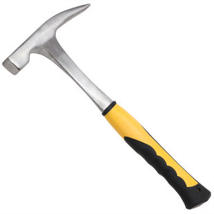 专业地质锤 一体扁头尖头锤 采矿勘探工具小多功能泥工登山铁锤子