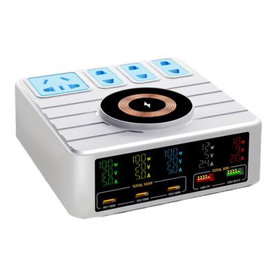 多功能数显桌面充电排插座