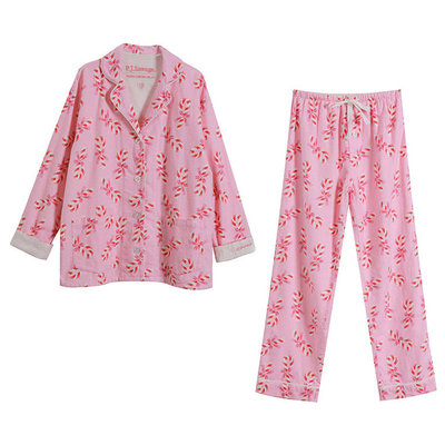 出口美国PJS纯棉磨毛秋冬家居服