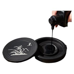 火锅砚台书法专用学生儿童天然原始端砚带盖不干墨毛笔墨汁墨水墨盘可磨墨套装墨台墨池墨盒安徽歙砚墨砚台