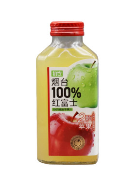 初饮100%烟台苹果汁350克小瓶装配料简单休闲佐餐NFC果汁清甜爽滑