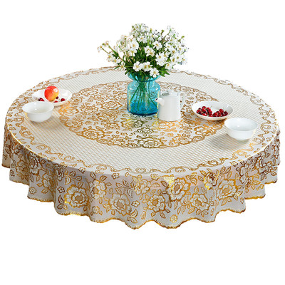 欧式风圆桌布布防水防烫防油免洗