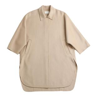 Readme读我秋冬女宽松显瘦披挂式圆摆廓型羊毛大衣外套80918307