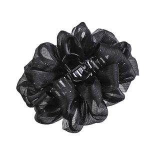 新款云朵洒金盘发发夹大号鲨鱼夹后脑勺抓夹高级感气质泡泡纱发饰