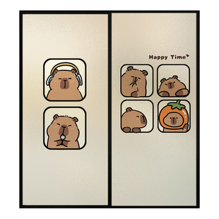 卫生间浴室磨砂玻璃门贴纸透光不透明人家用防窥视走光隐私窗户膜