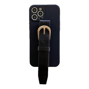 适用16苹果17手机壳iPhone15 14Plus黑色戚薇同款13ProMax手腕带11皮带12皮扣Xs防摔XR软套8女7款Mini全包Air