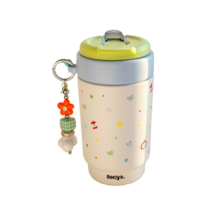 咖啡保温杯女士女生高颜值吸管水杯女款保暖杯外出便携式杯子可爱