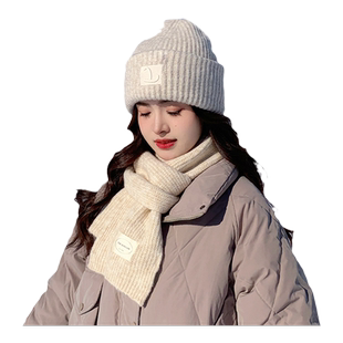 大头围帽子女秋冬季毛线帽2023新款保暖护耳冷帽宽松显脸小针织帽