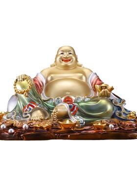 黄铜弥勒佛大肚开心笑佛像摆件