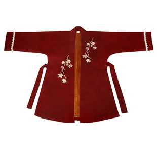 一叶秋国风原创宋制日常汉服女毛呢褙子飞机袖秋冬季套装加绒加厚