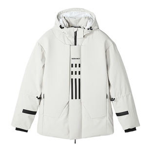 NORVINCY/诺凡希男式户外石墨烯云绒棉服连帽防风保暖休闲棉衣