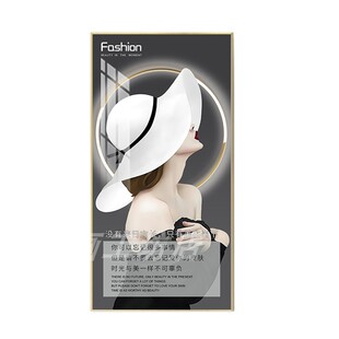 现代美容院玄关装饰画走廊过道竖版挂画皮肤管理宣传画led灯光画