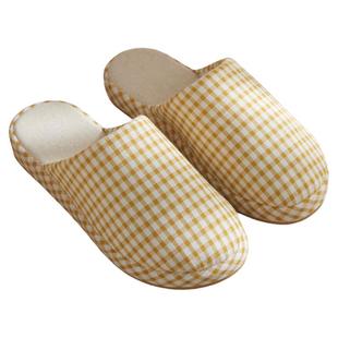 格子薄款棉拖鞋女士秋冬季2026新款防滑软底居家用布艺拖鞋男