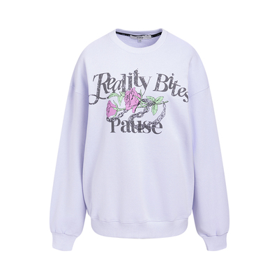 RAIVE玫瑰锁链印花短款圆领卫衣