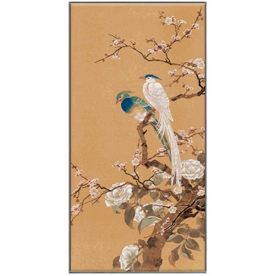 自油自画DIY数字油画喜鹊登梅