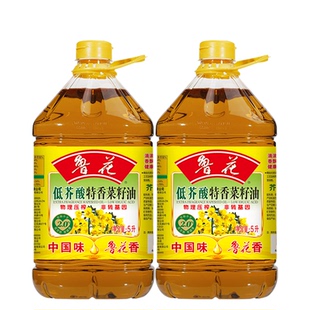 鲁花低芥酸特香菜籽油5L装物理压榨非转基因油纯正食用油4L家用油