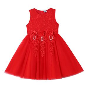 女童生日公主裙夏季马甲连衣裙小女孩网纱婚礼节日背心裙演出服夏