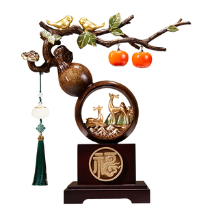 柿柿事事如意柿子摆件葫芦客厅装饰品新房子搬家礼物乔迁新居礼品