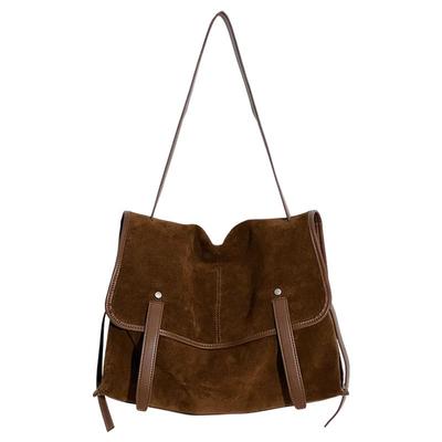 头层牛皮邮差包女单肩斜挎托特包